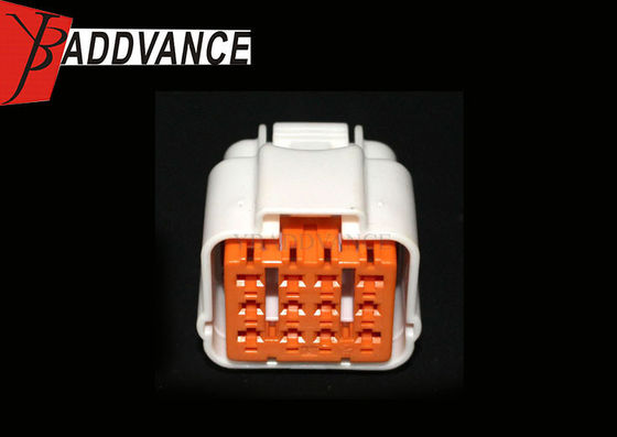 12 Pin Female Sealed Connectors White And Orange Color For Multiple Types Car