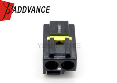 Black TE Connectivity AMP Connectors 2 Pin Female Wire Connector For Bus Truck